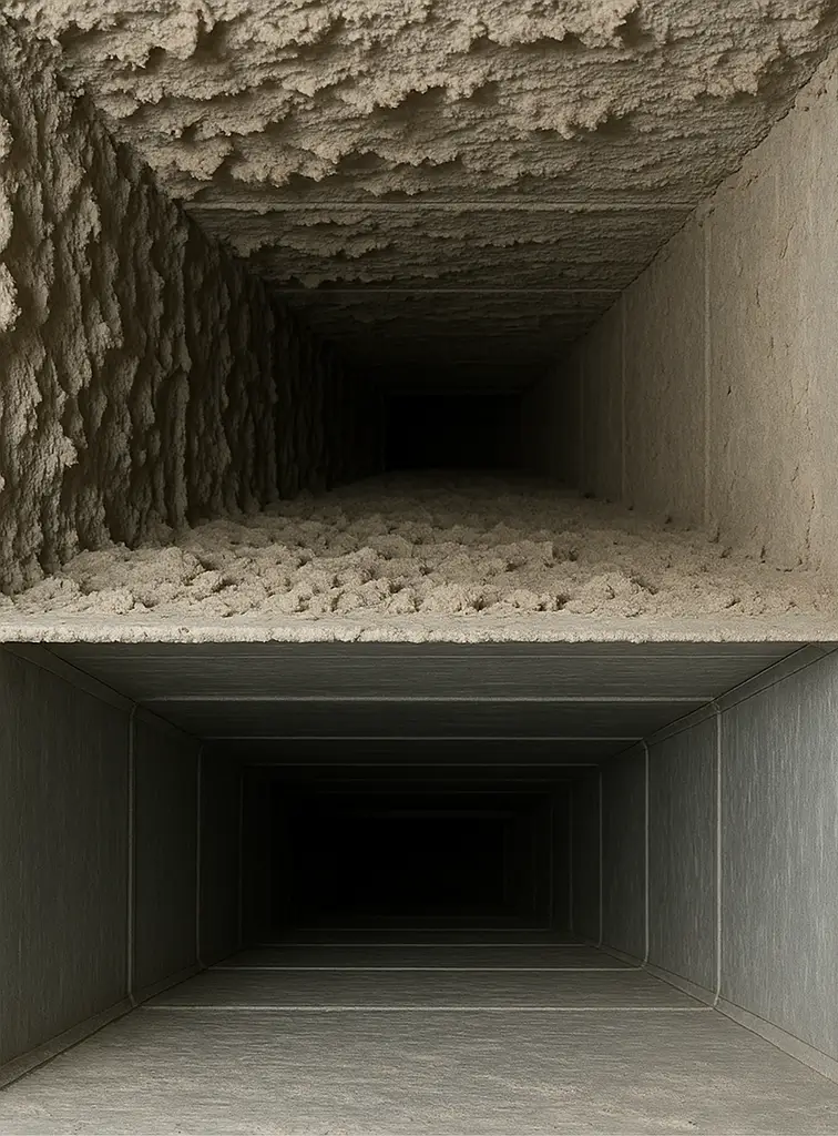 Before and after duct cleaning in Jacinto City Texas