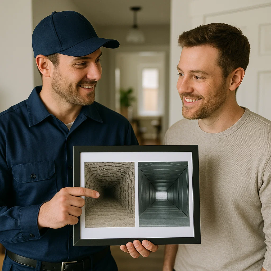 Jacinto City TX technician using commercial-grade tools to restore airflow and remove duct contamination